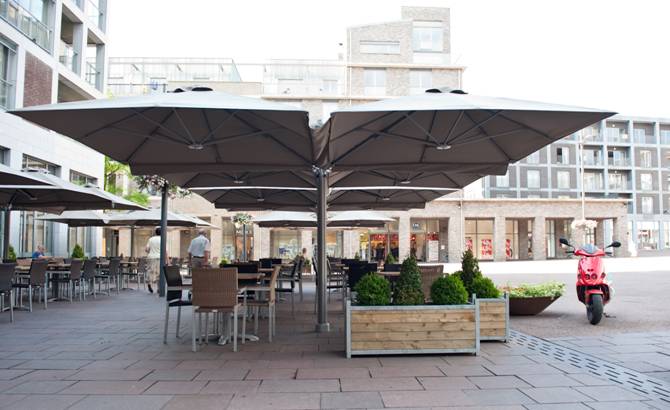 Horeca Piccola, Terras parasol, Zweefparasol, Telescoop Parasol, Horeca Piccola