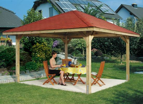 Houten Tuinpaviljoen, Houten Prieel Lugana B:480 x D:480 x H:314cm.